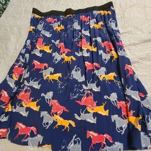 Modcloth Vibrant Horse Print Skater Skirt